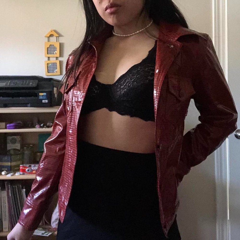 Mudd Clothing red vintage snakeskin jacket 🐍